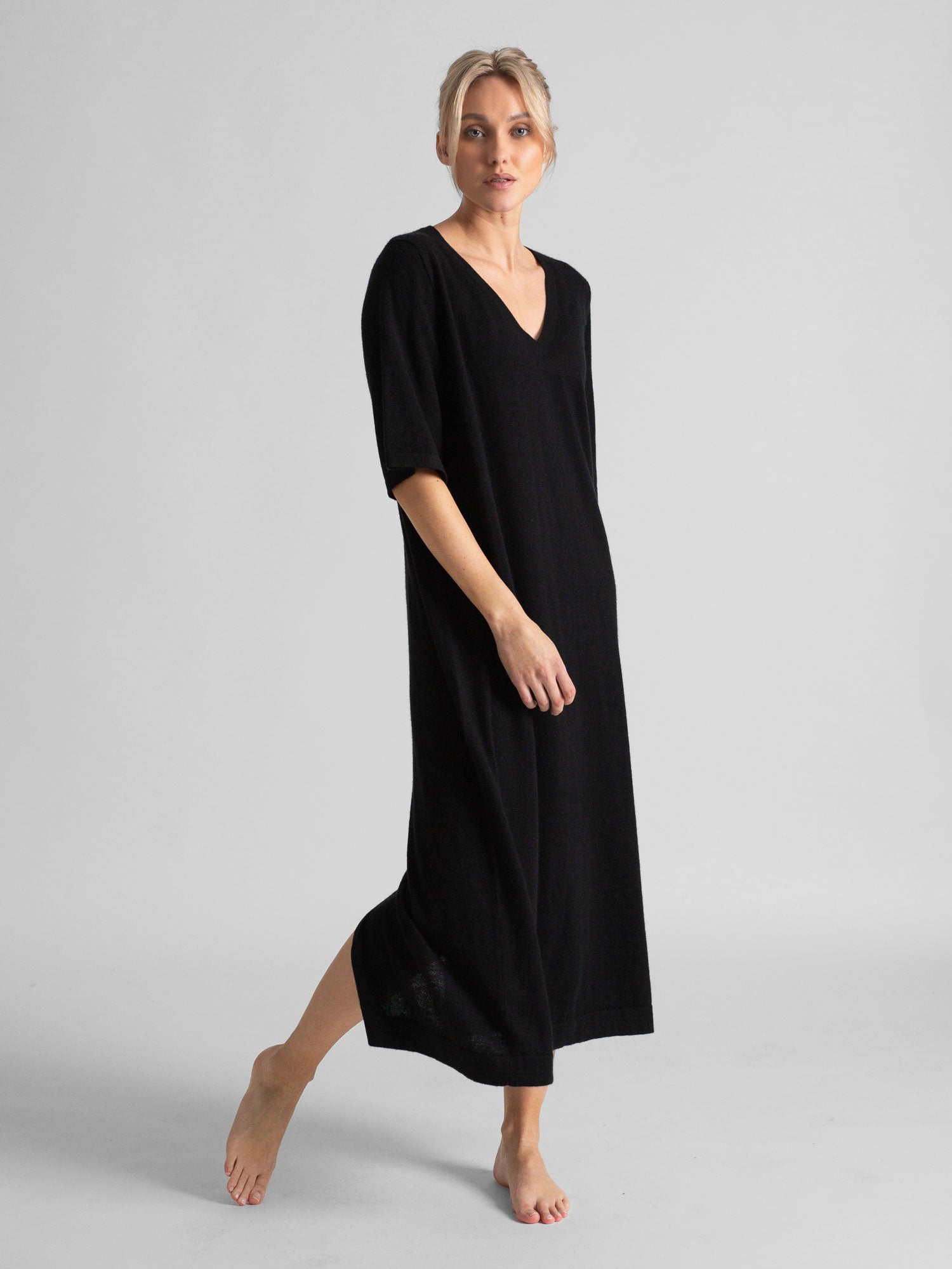 V neck cheap cashmere dress