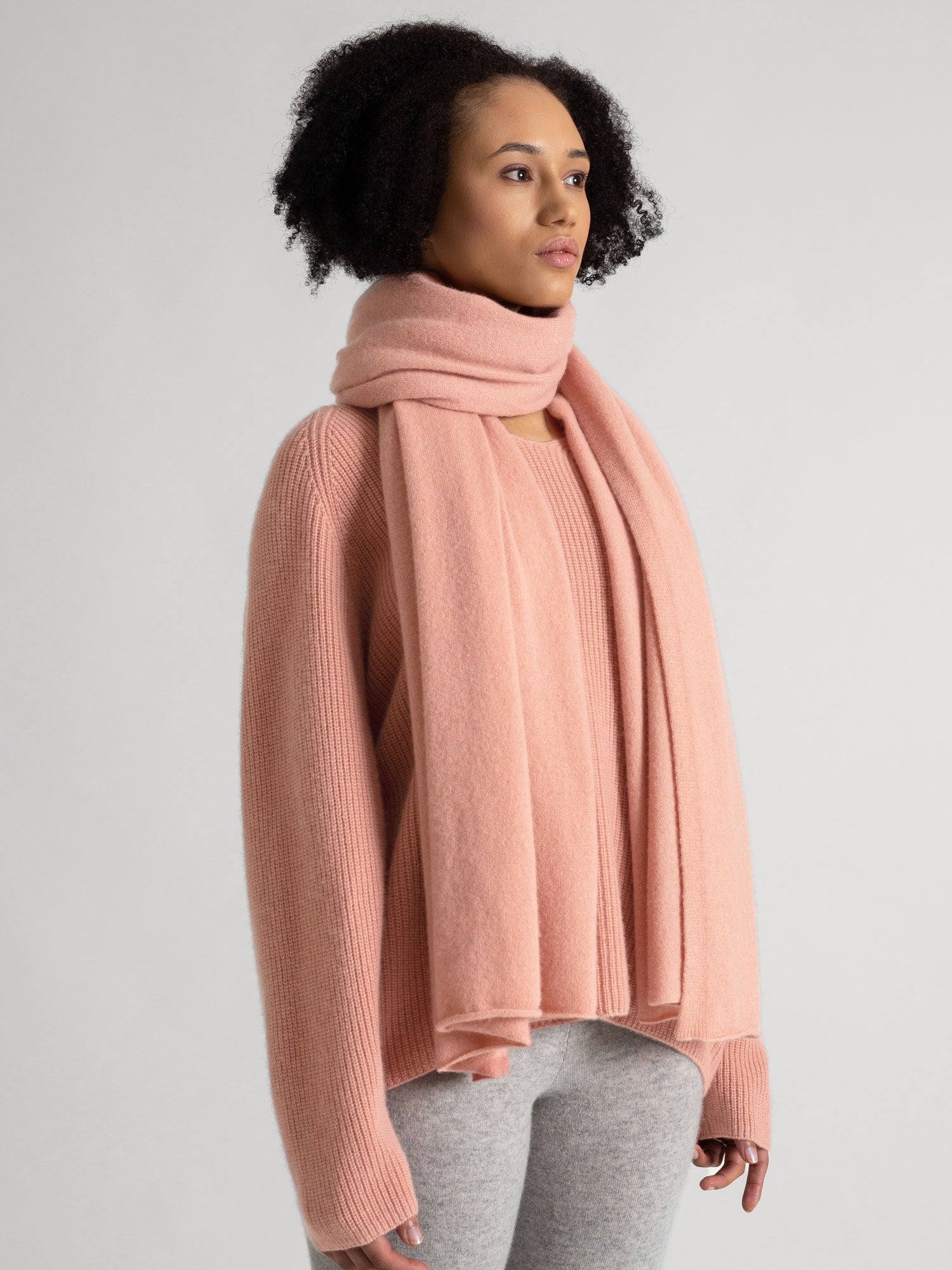 Light pink store cashmere scarf