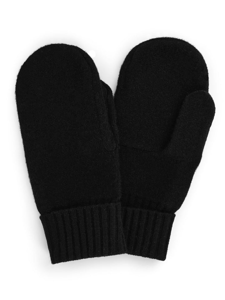 Cashmere mittens "Fryd" in 100% pure cashmere. Scandinavian design by Kashmina. Color: Black.