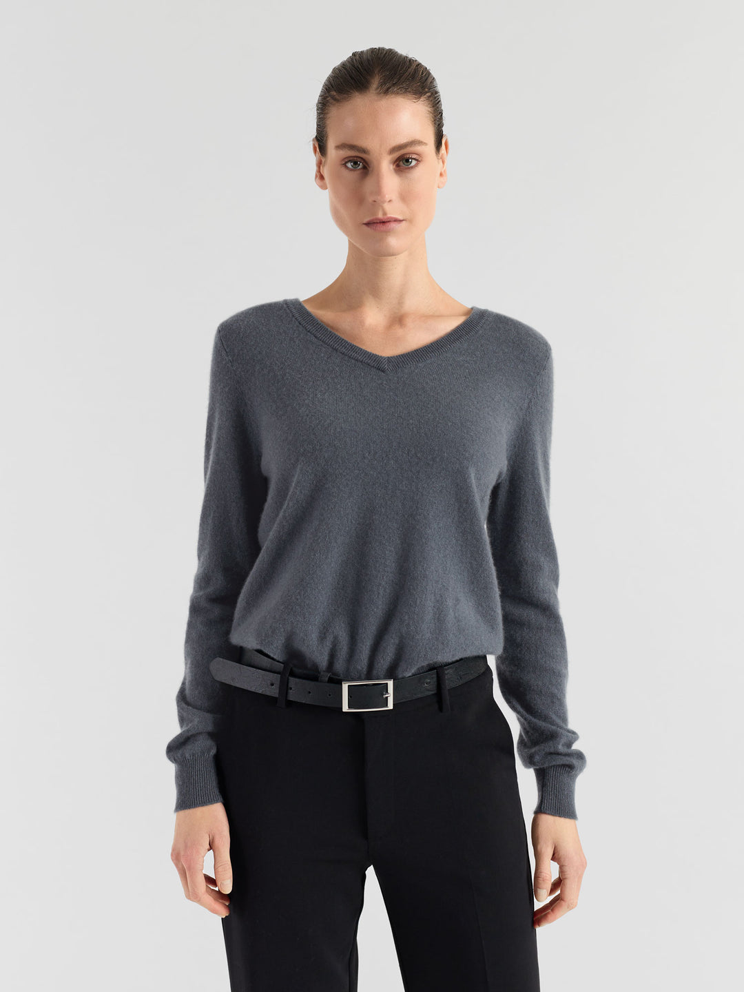 Cashmere sweater "Erle" - Blue fog