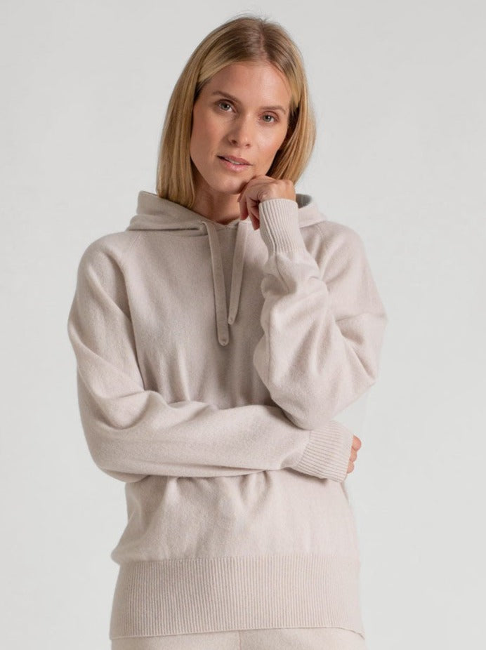 Cashmere sweater Lux Hoodie pearl