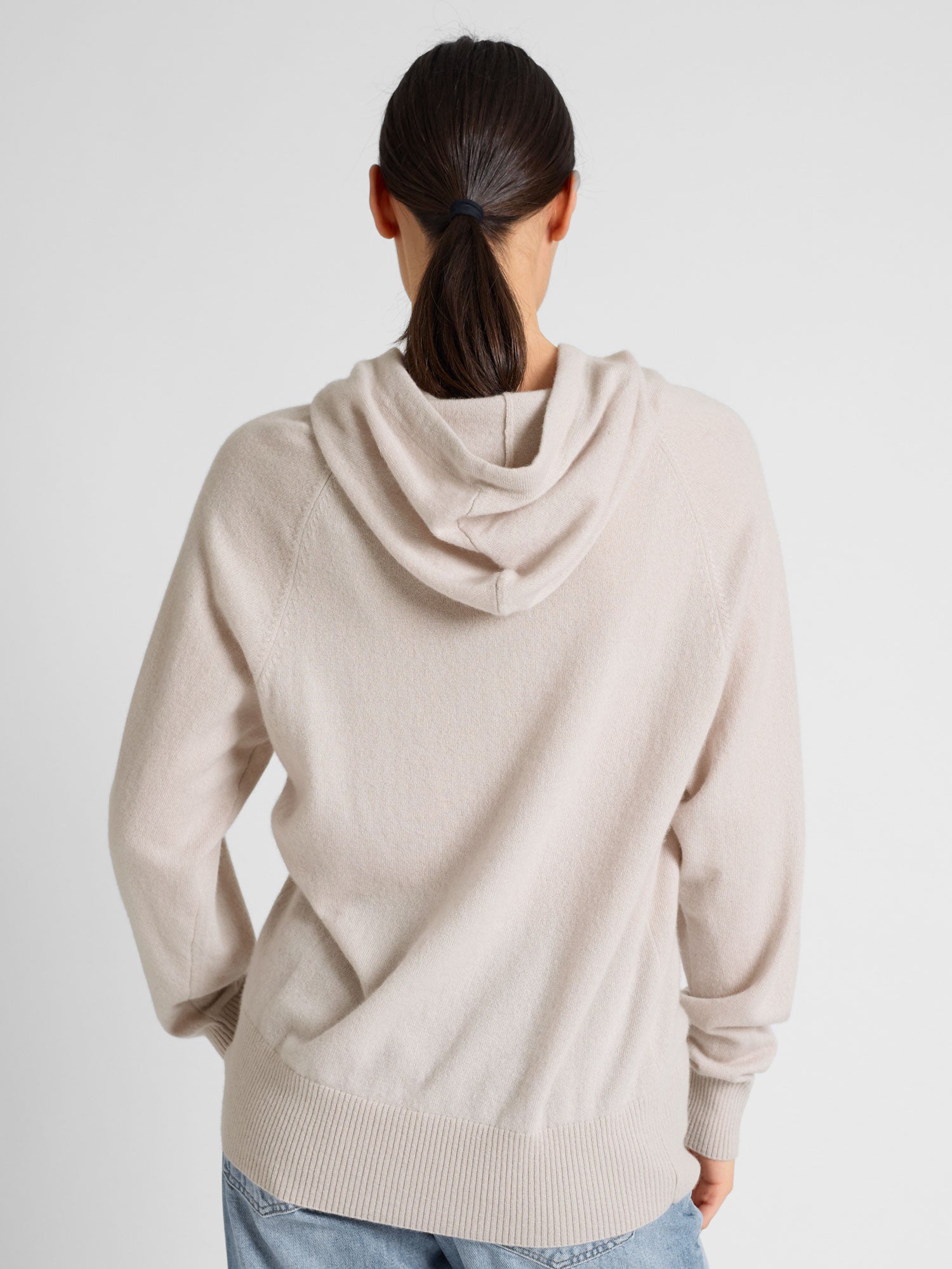 Cashmere sweater Lux Hoodie pearl