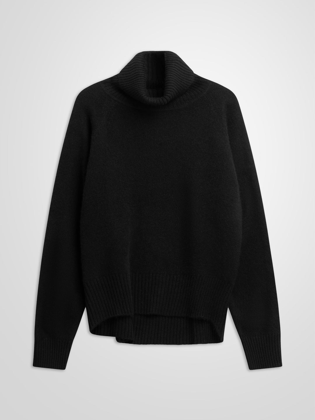 kashmina turtle neck cashmere sweater, black, wool norwegian design sustainable fashion