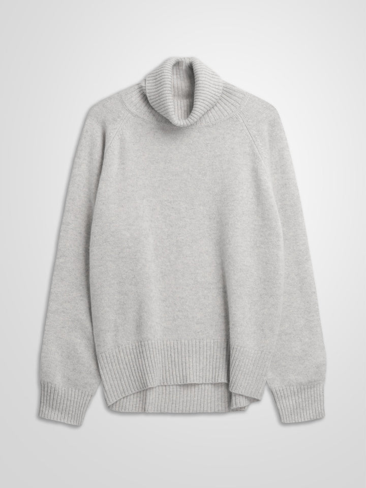 kashmina turtle neck cashmere sweater milano light grey wool Scandinavian design sustainable fashion