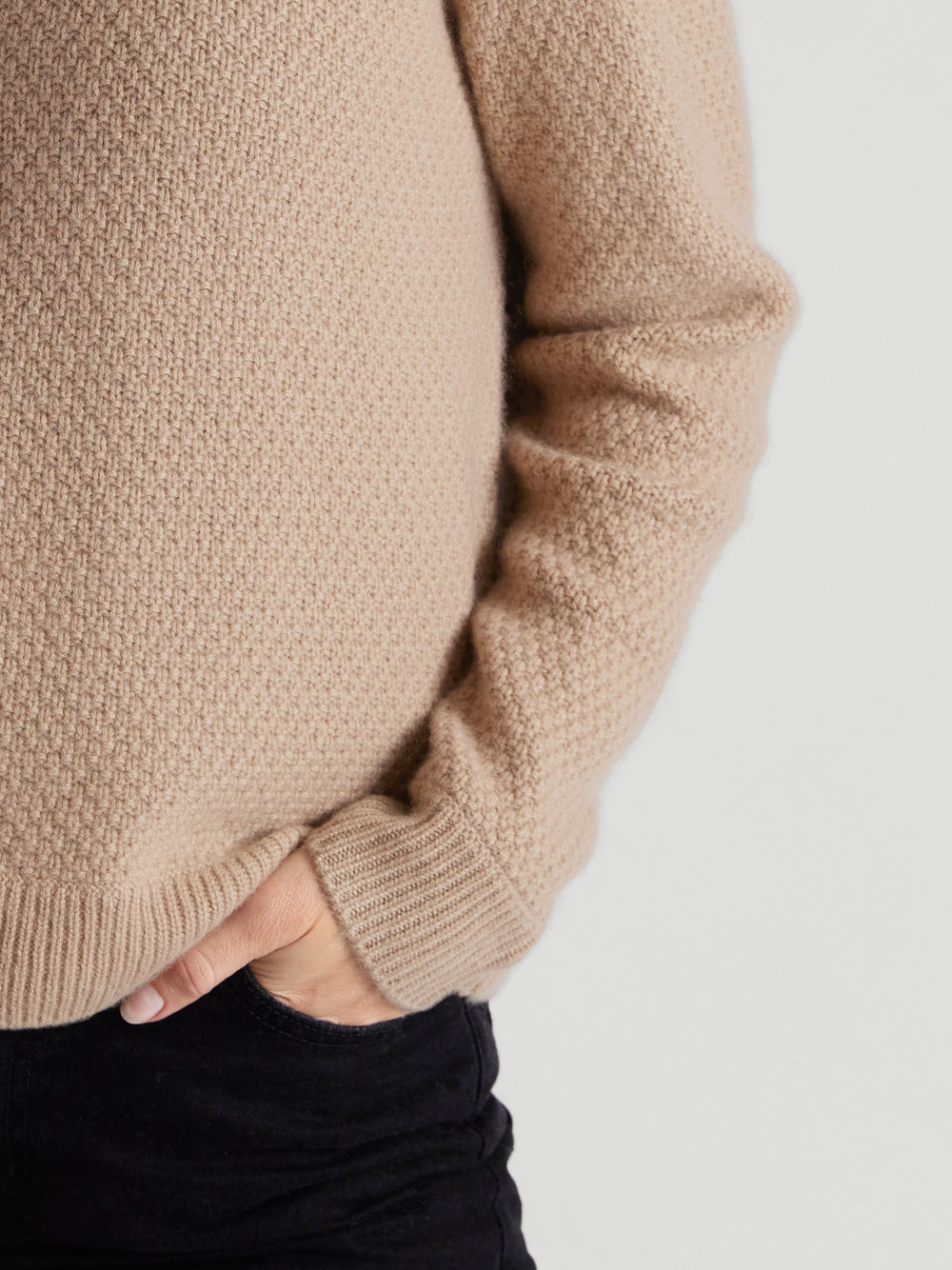 Pure Cashmere NYC Sweater in Mottled Beige