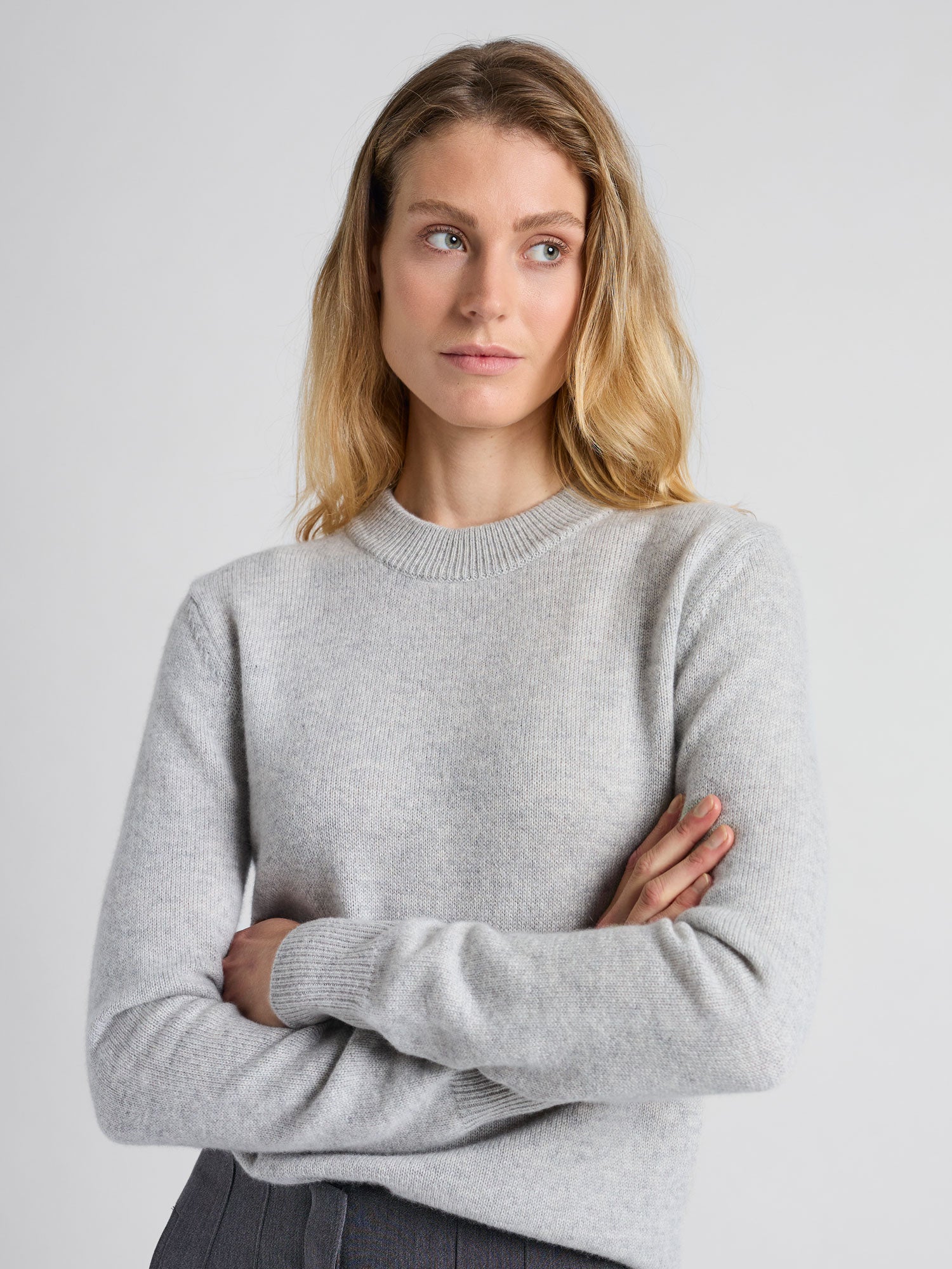 Cashmere sweater Sofia long light grey