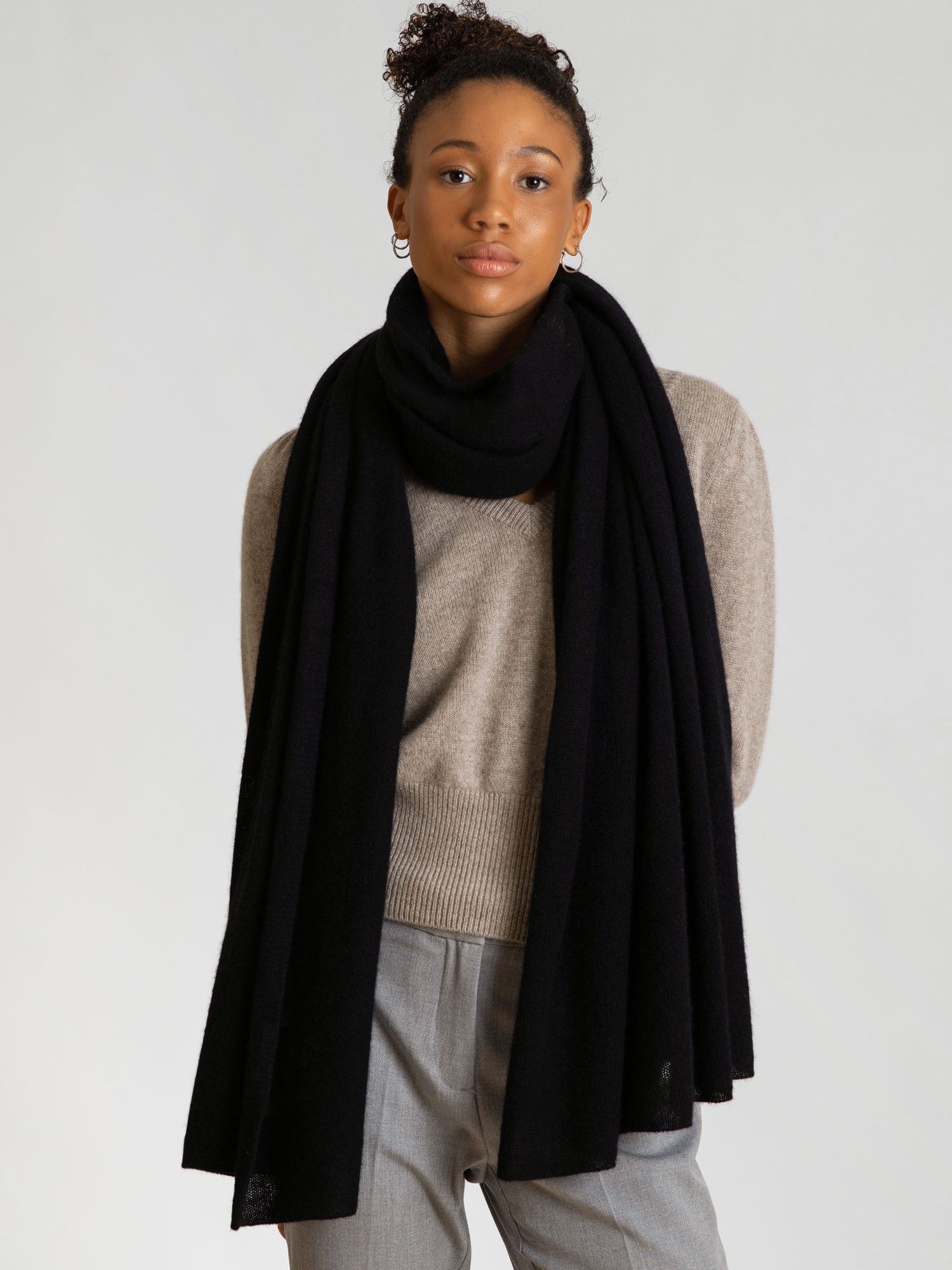 Black cashmere hotsell wrap scarf