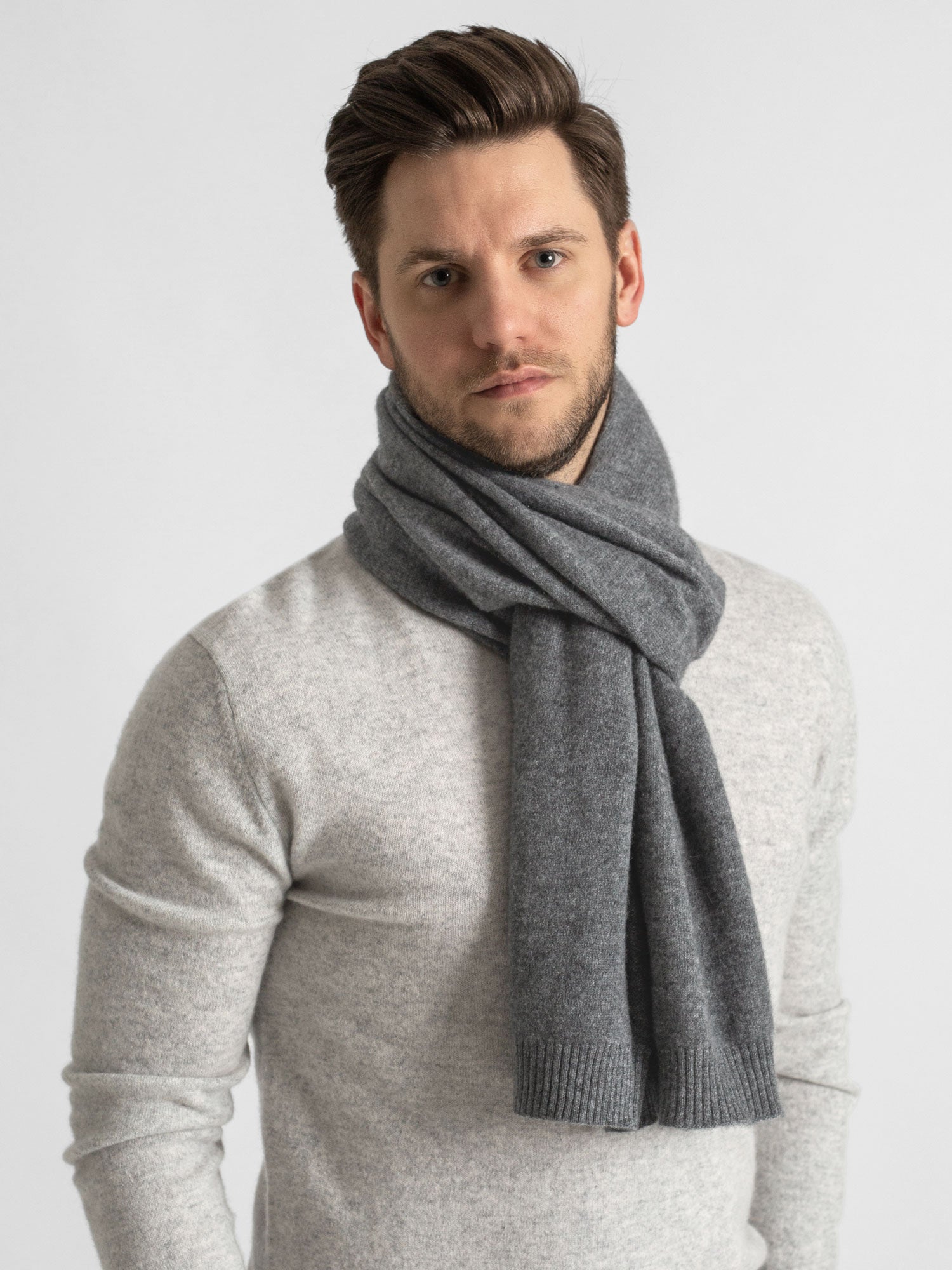 Charcoal grey cashmere scarf new arrivals